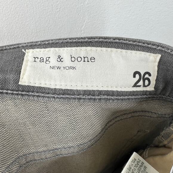 Rag & Bone The High Rise Skinny Jean Coated Rin Gray Stretch Classic 5-Pocket 26 - Picture 7 of 9